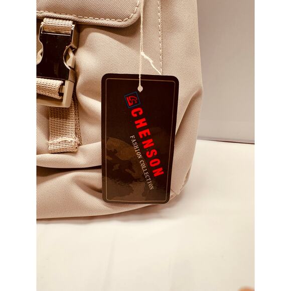 Chenson Small Beige Backpack New 4 Compartment/Sections Purse/Handbag/Backpack - Picture 2 of 6